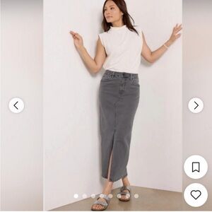 Kut from the Kloth Gray Maxi Skirt with Front Slit